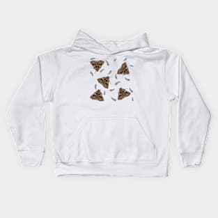 Brown with black butterflies Kids Hoodie